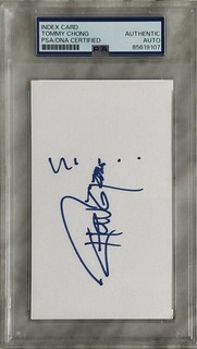 TOMMY CHONG Signed 3x5 Index Card..CHEECH & CHONG Movie LEGEND..PSA/DNA Slabbed