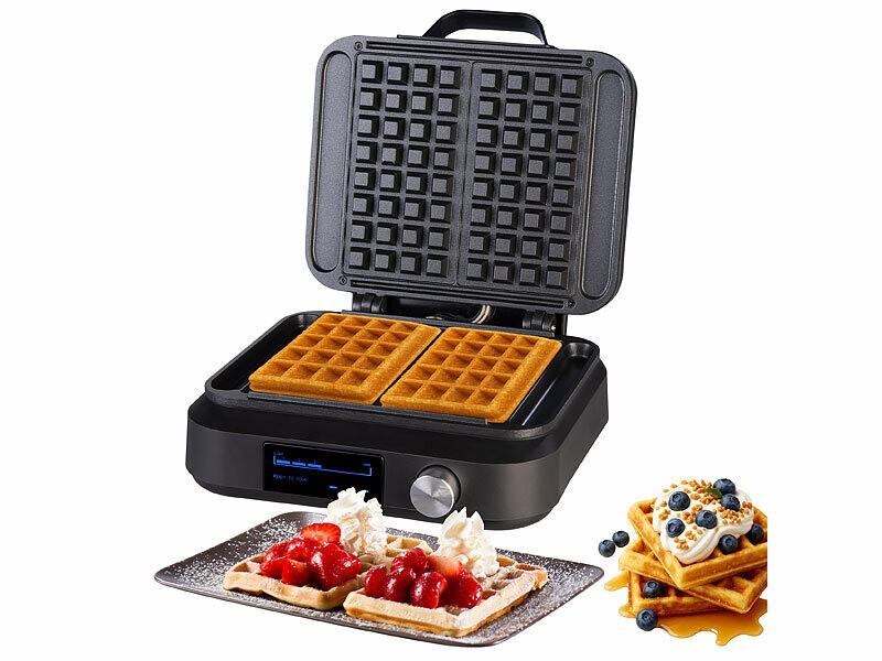 Gaufrier double 1500 W idéal pour les brunchs en famille du dimanche matin