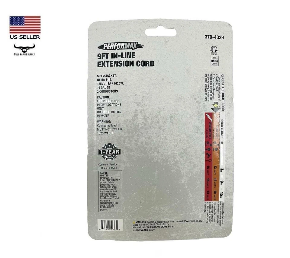 9 ft. 16/2 Gauge 9 Polarized Outlet In-Line Green Indoor Extension Cord - Image 2 of 3