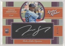 2019 Panini Leather & Lumber 3/25 Justus Sheffield #119 Auto 8k4