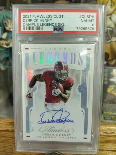 2021 Flawless Collegiate Derrick Henry Campus Legends Auto /25 PSA 8