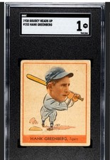 HANK GREENBERG 1938 HEADS UP GOUDEY SGC 1 ! *FRESHLY GRADED ! *WELL CENTERED !