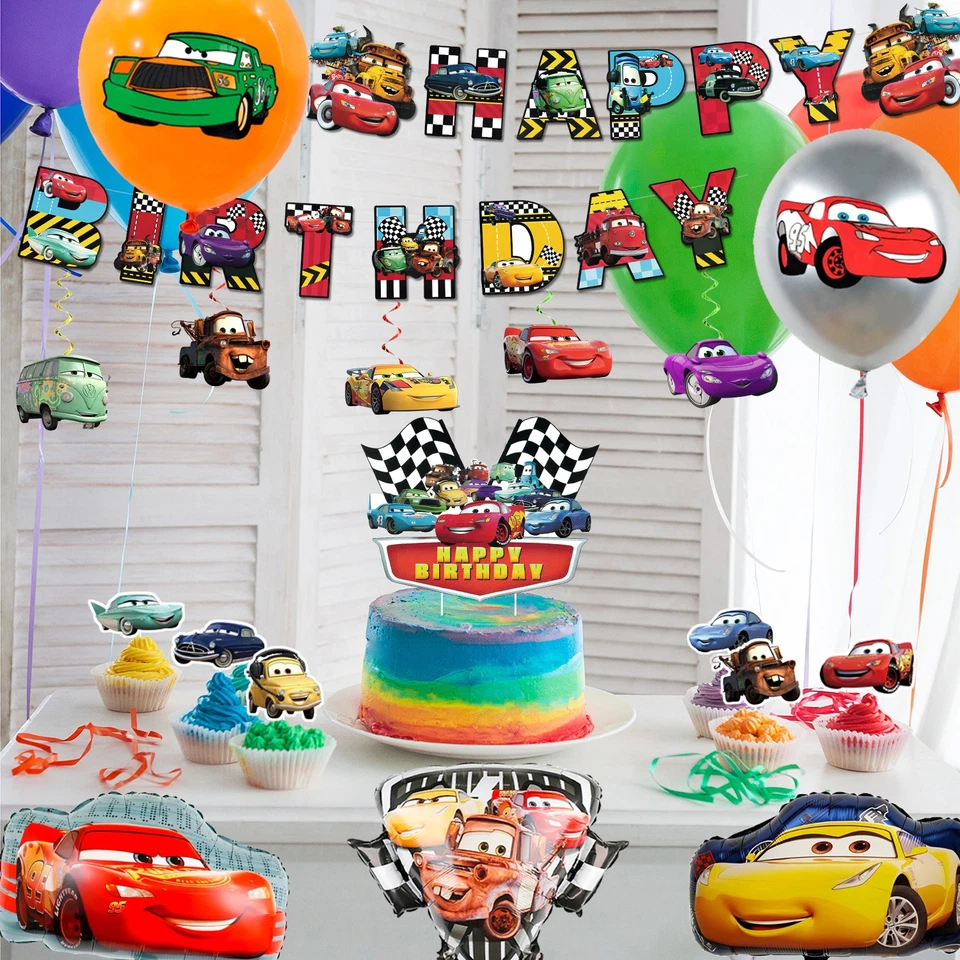 Lightning McQueen Birthday Party Supplies,38 Pcs McQueen Car Decoration Balloons - Image 3 of 4