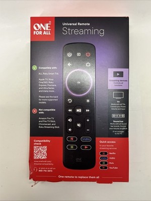 One For All, All in one 3 Device Universal Streaming Remote w/ LED Color Match