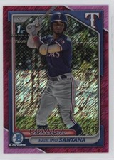 2024 Bowman Chrome Prospects Fuchsia Shimmer Refractor /199 Paulino Santana 7c7