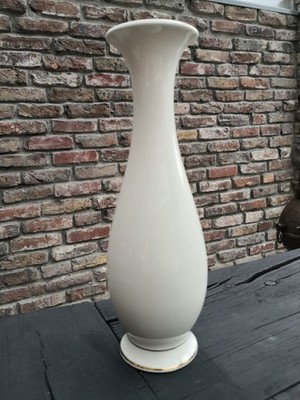 Vase Bodenvase Blumenvase * 64/5 Bavaria Germany 24 * Creme mit Goldrand