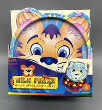 Vintage Cool Gear Wild Packs Mini Storage Containers Animal Faces Set of 4 NOS