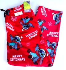Disney MERRY STITCHMAS Lilo & Stitch Plush Fleece Lounge PAJAMA PANTS Men’s S-XL