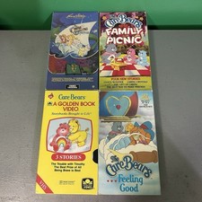 Vintage Care Bears VHS Lot of 4 The Movie/Feeling Good/Family Picnic/Golden Book