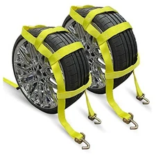  Adjustable Wheel Net Tow Basket Straps with Swivel J Hooks (2 Pack) - 