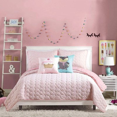 URBAN PLAYGROUND All Seasons Helaine Pink Quilt Set - 3 Piece Soft Brushed Mi...