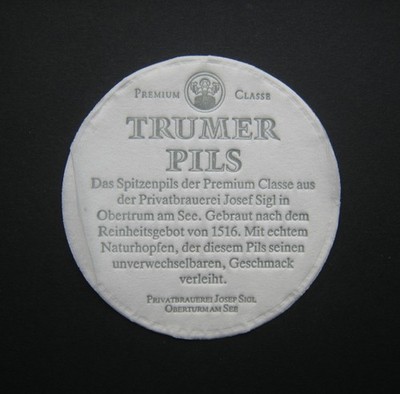 TRUMER PILSDECKCHEN Bierdeckel Coaster Beer Bier  Obertrum am See Österreich  V1