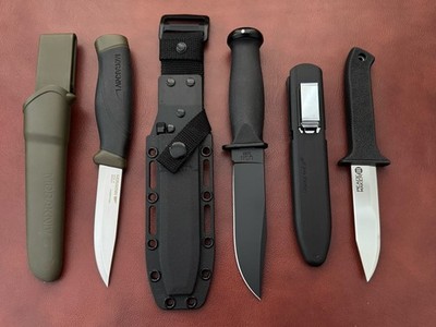 Lot Of 3 Fixed Blade Knives Ka-Bar MK1 (USA) ; Cold Steel ; Morakniv (Sweden)