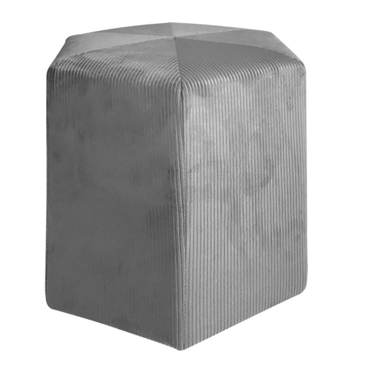 Pouf velours côtelé Giulia gris foncé : votre repose-pieds cocooning