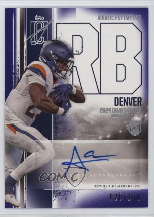 Audric Estime Topps Signature Class Rookie Class Autograph Variation #RCAAE Purple