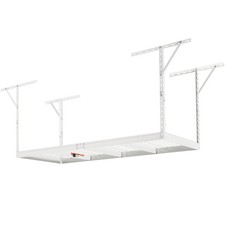 Uimoso Adjustable Overhead Garage Storage Rack 36x72in Ceiling Shelf 550lb White