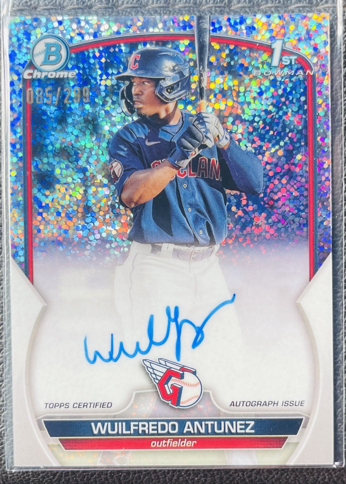 2023 Bowman Chrome Wuilfredo Antunez 1st Bowman Speckle Refractor Auto /299
