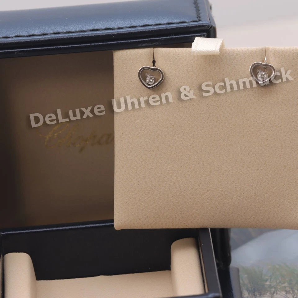 🎀*Original Chopard*Paar Ohrstecker*My Happy Heart*750 Weßgold*Box + Rechnung* - Bild 3 von 4