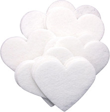 3 Inch White 22Pc Stiff Felt Hearts