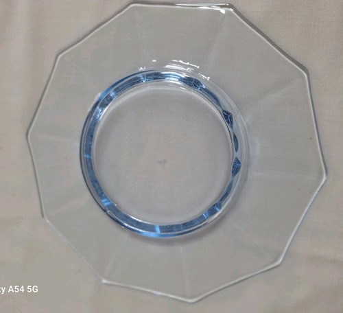 Vintage Cambridge Blue Depression Luncheon Plates Cleo Pattern Decagon Shape (4) - Picture 4 of 22