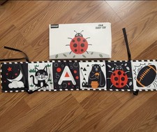 High Contrast Baby Toys Black White Newborn Soft Book Brain Development Learning