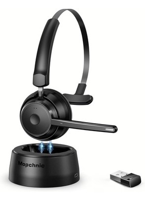 Mopchnic Wireless Bluetooth Headset KH113M with USB Dongle AI Noise Canceling