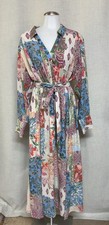CHICO'S Multicolor Patchwork Paisley Floral Button Maxi Dress Sz 4 XXL