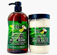 Dead Sea Collection Coconut  Lime Bath Salts 34.2 oz  Body Wash 33.8 oz 