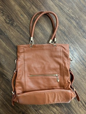 Kristen Bell x Erica Anenberg Womens Sutton Bag Brown Leather Large Tote Handbag