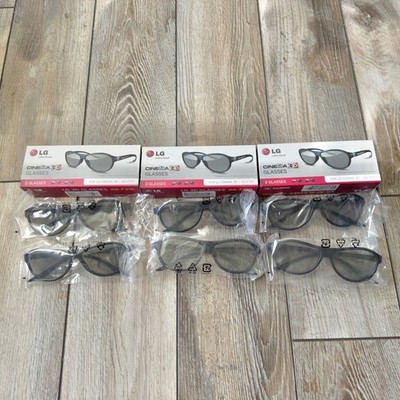 LG Cinema 3D Glasses AG-F310 2 Pairs Per Box 3 Boxes 6 Glasses Total New