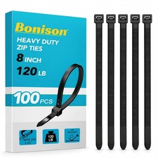 Zip Ties 8 inch Heavy Duty with 120 Pounds 8 Inch, 8inch-100pack