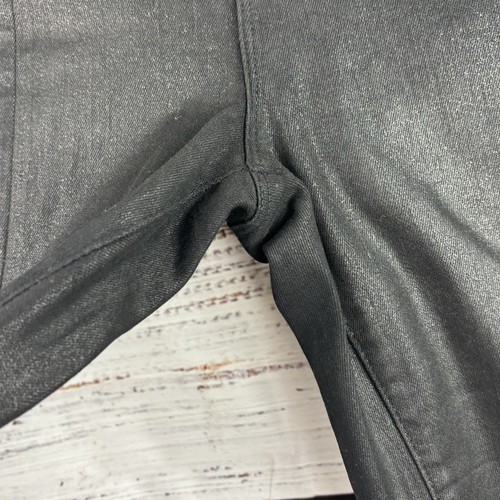 L'AGENCE $285 Jyothi High Rise Split Ankle Noir Coated Black Size 31 - Picture 6 of 14