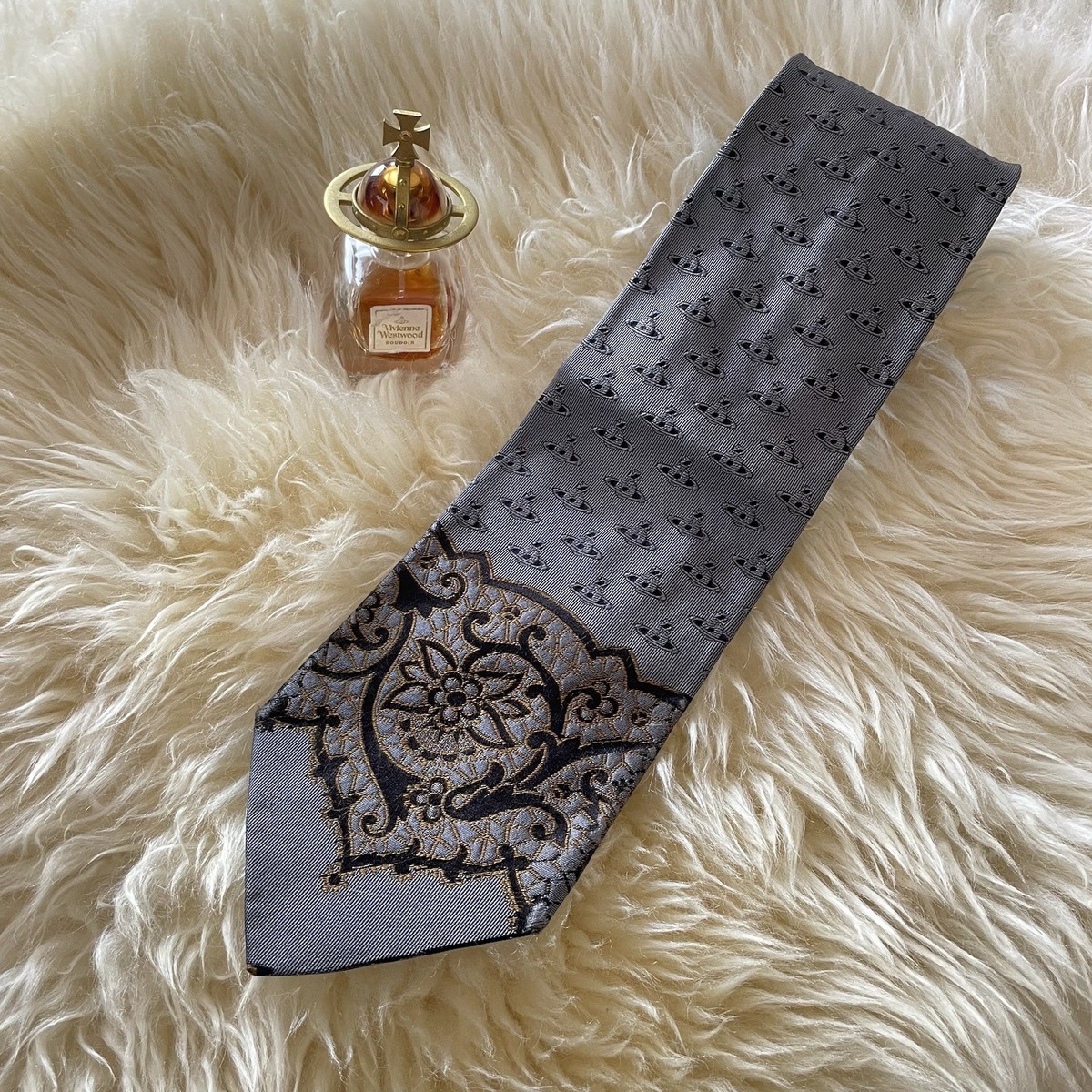 小物 Vivienne Westwood skull & bone tie Vivienne Westwood Tie Orb Rare Design Designer Necktie 100% silk