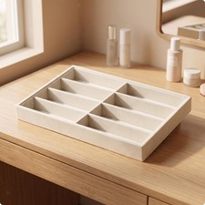 Eyeglass Display Tray clothCovered Eyewear Tray with 8 Compartments Slim Soft