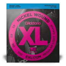 D'Addario EXL170M Regular Light Medium Scale Bass Strings, 45-100