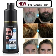 Men Beard Hair Color Dye Tint Moustache Black Darkening Shampoo Permanent 200ml