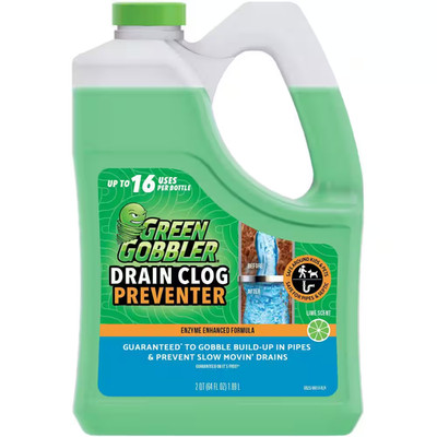 GREEN GOBBLER 64oz Gel Drain Cleaner Grease Clog Remover Main Line Opener Toilet