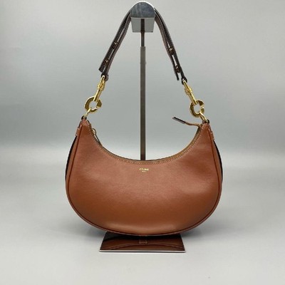 Celine Smooth Cowhide Leather Handbag Underarm Bag Shoulder Crossbody #OHUC