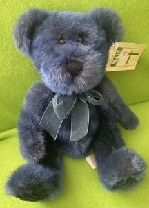 NWT  Vintage First & Main Blue Jewel tone Ted Stuffed 7” Bear 