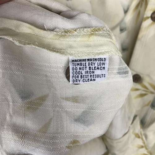 Tommy Bahama Shirt Mens Large Beige Silk Bamboo Leaf Print Hawaiian Button Up - Picture 5 of 7