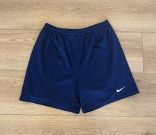 Vintage Nike Mesh Shorts Mens Large Navy Blue 6" Inseam Embroidered Swoosh