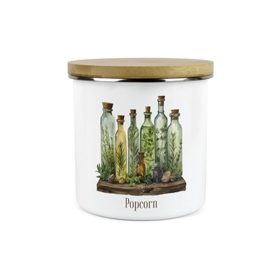 Popcorn Storage Canister - Green Herb Oils Kitchen Food Container Gifts