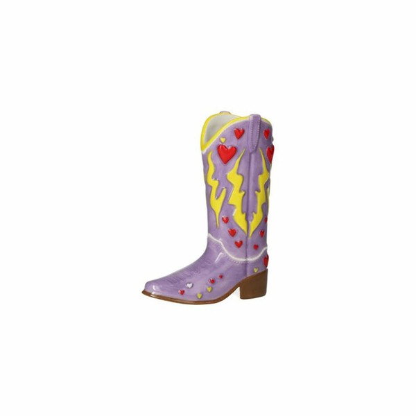 Gift Company Vase Mignon Cowboystiefel Dekovase Blumenvase Dolomit Lila H 15 Cm-image