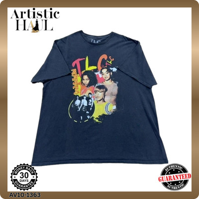 TLC Vintage Band T-Shirt XL Schwarz Grafikdruck 1996 Baumwolle