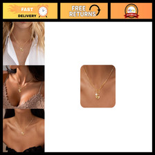 14K Gold Plated Heart Pendant Necklace for Women, Toggle Clasp, Trendy Love Jewe