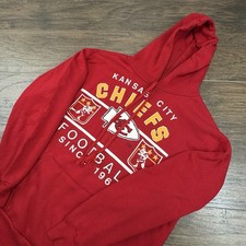 Vintage Kansas City Chiefs Hoodie Mens XL Red Graphic NFL Logo 7 Football USA