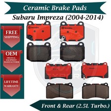 Brembo Oem Front Rear Ceramic Brake Pads Kit For 2004-2014 Subaru Impreza Brembo Oem Front Rear Ceramic Brake Pads Kit For 2004-2014 Subaru Impreza