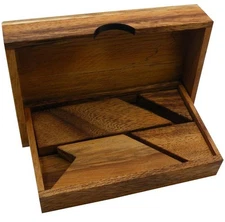 T Letter With Box - Wooden Puzzle Brain Teaser