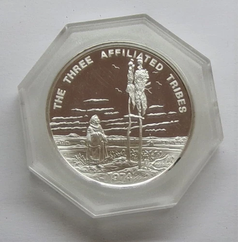 1974 The Mandan Arikara & Hidatsa Indian Tribes  .999 Silver Proof Round
