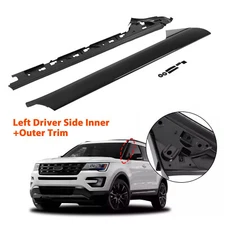 For 11-19 Ford Explorer Left Side Windshield A-Pillar Molding Inner Outer Trim